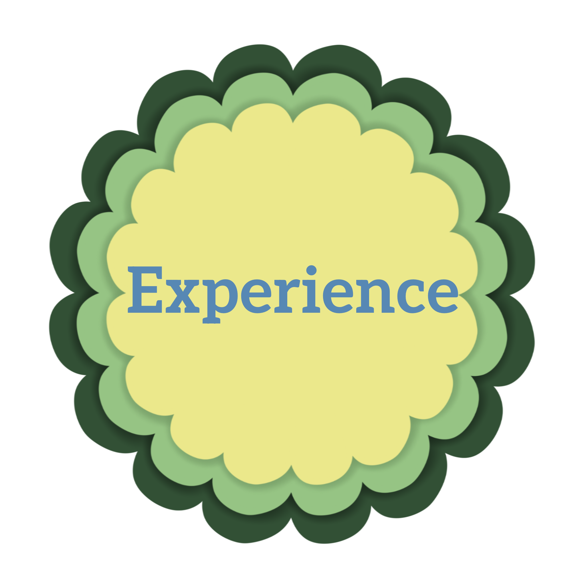 flower shaped button, press for experience page