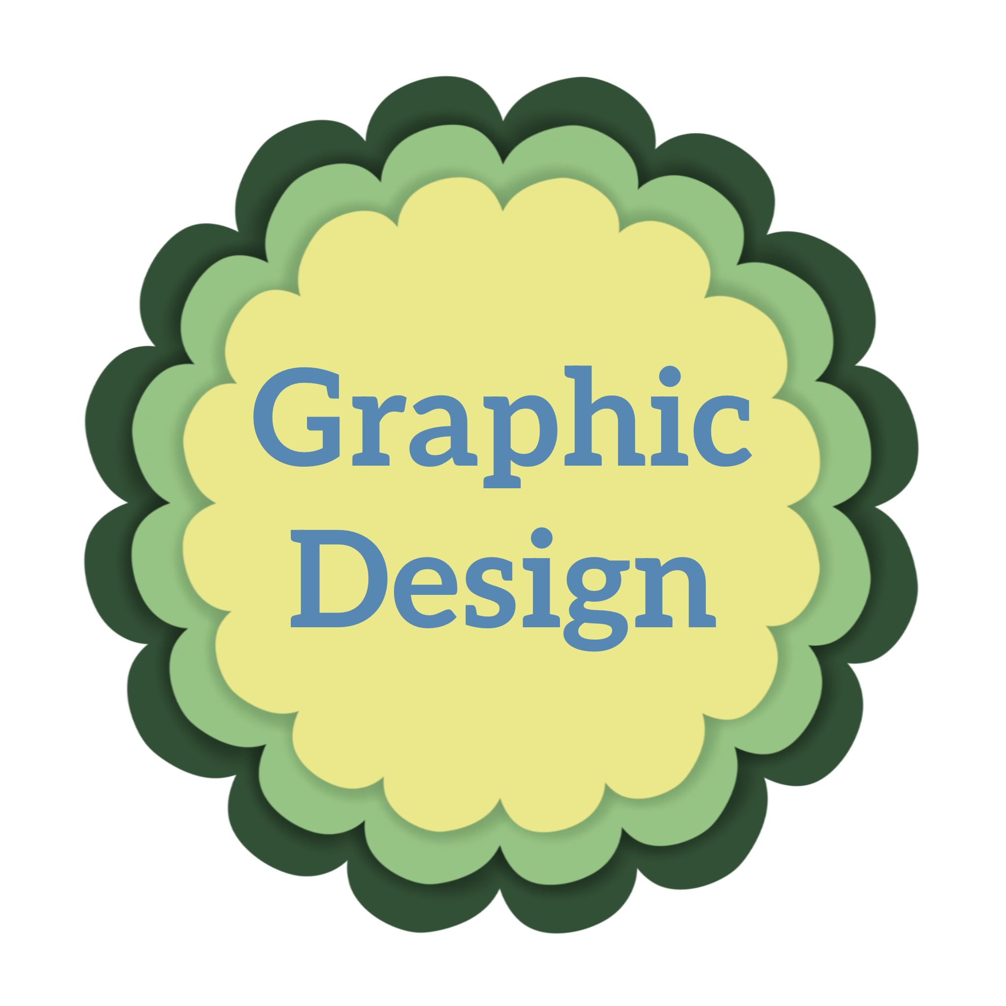 flower shaped button, press for graphic design page